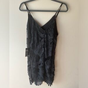 Express black lace mini dress